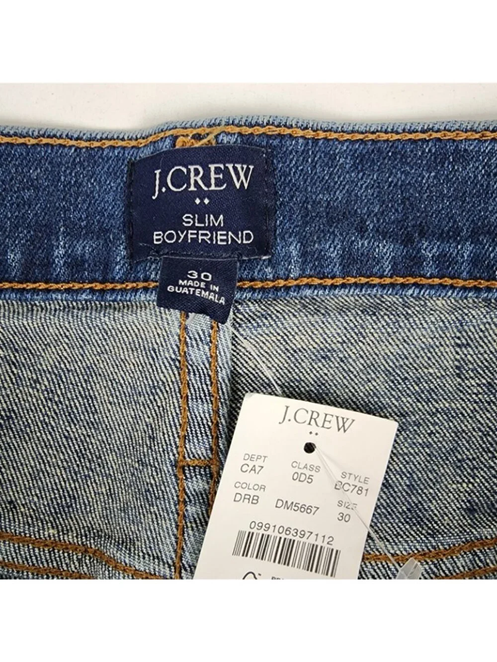 J Crew Jeans Womens 30x28 Blue Slim Boyfriend Denim Pants All Day Stretch NWT